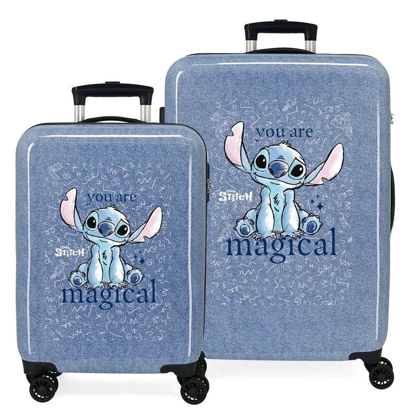 3851422 SET 2/TROLLEY ABS 55-65CM.4R.STITCH YOU ARE MAGICA