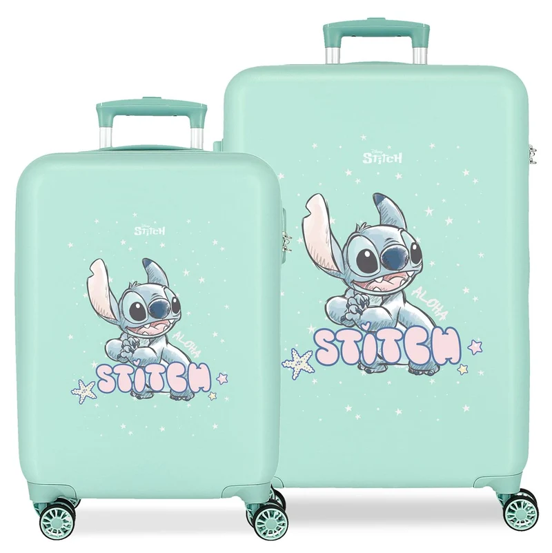 3161441 SET/2 TROLLEY ABS 55-65CM.4R. LOVELY STITCH TURQUESA