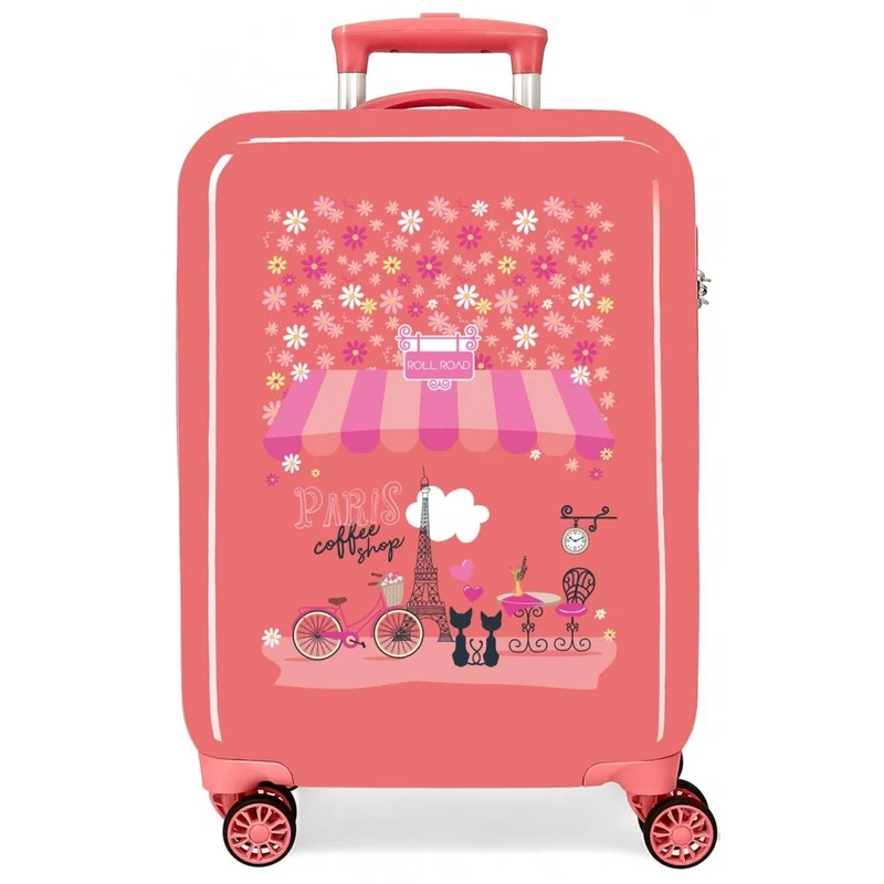 Maleta de cabina Roll Road Coffee Shop rígida 55 cm coral