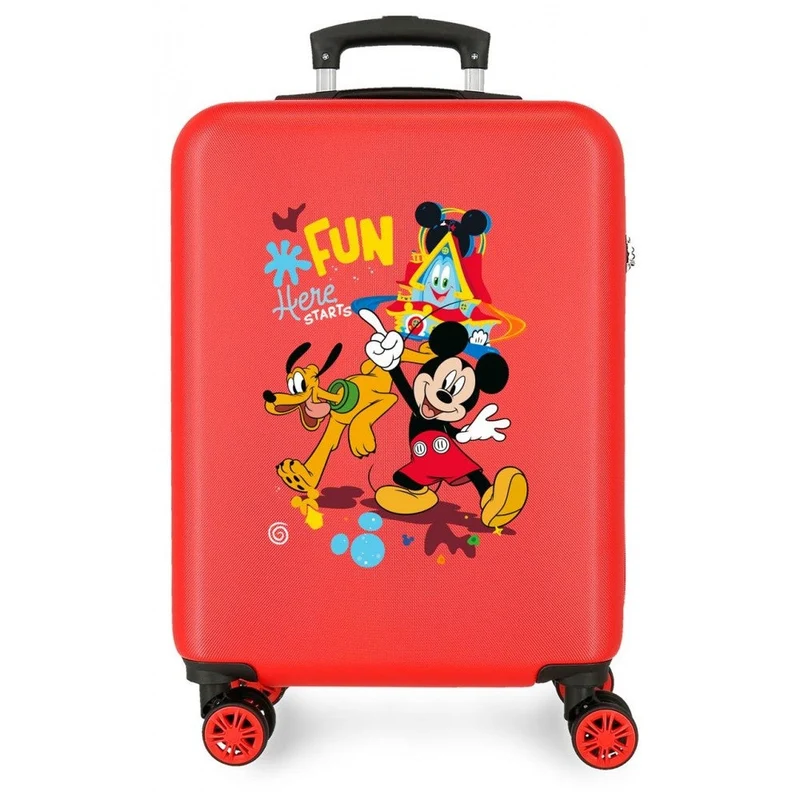 Maleta de cabina rígida Disney Here Starts 55 cm rojo