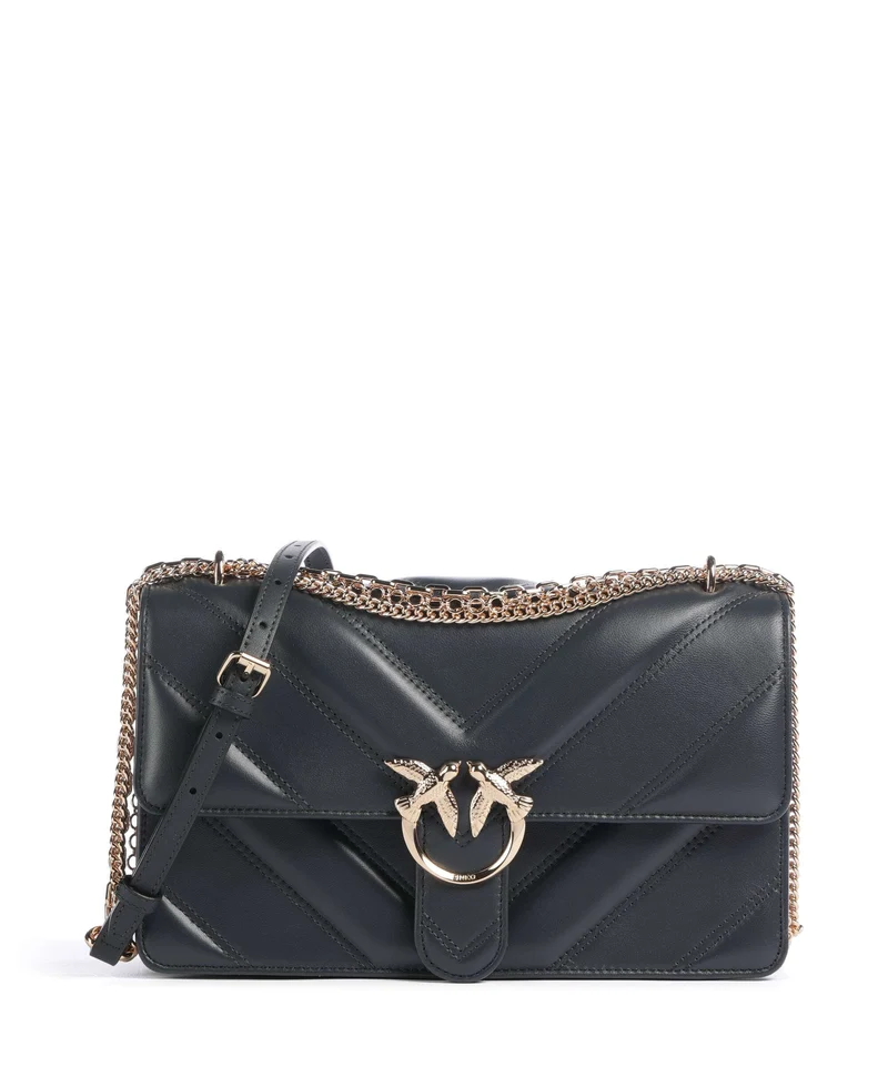 Pinko Love One Classic Sac porté épaule grigio asfalto/oro mordore