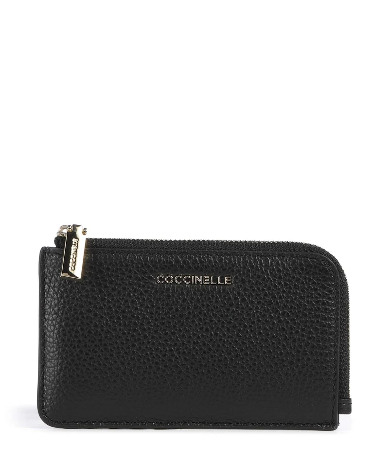 Coccinelle Metallic Soft Étui à cartes crédit noir