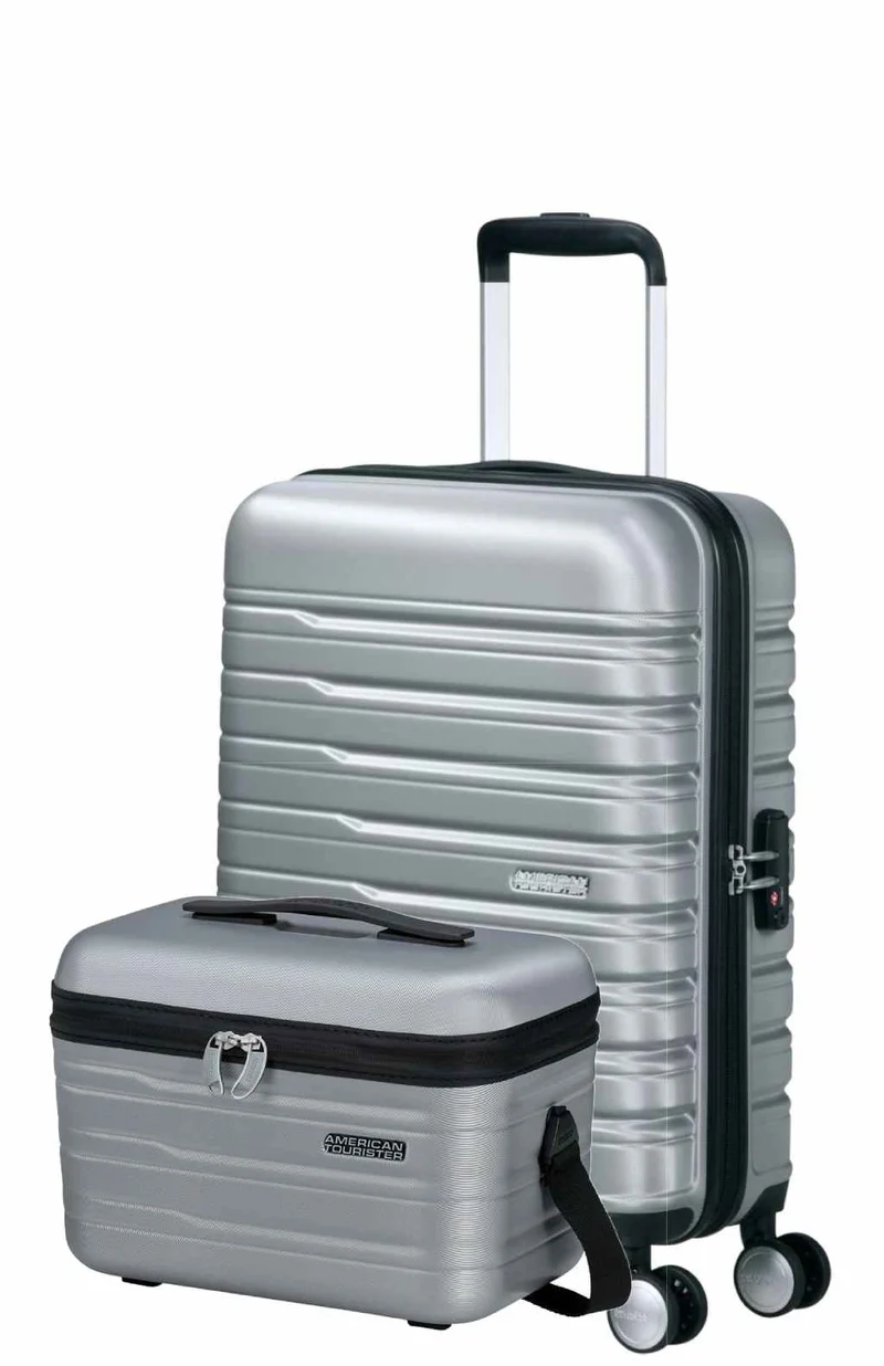 Pack Maleta Cabina + Neceser FLASHLINE de American Tourister - Plata