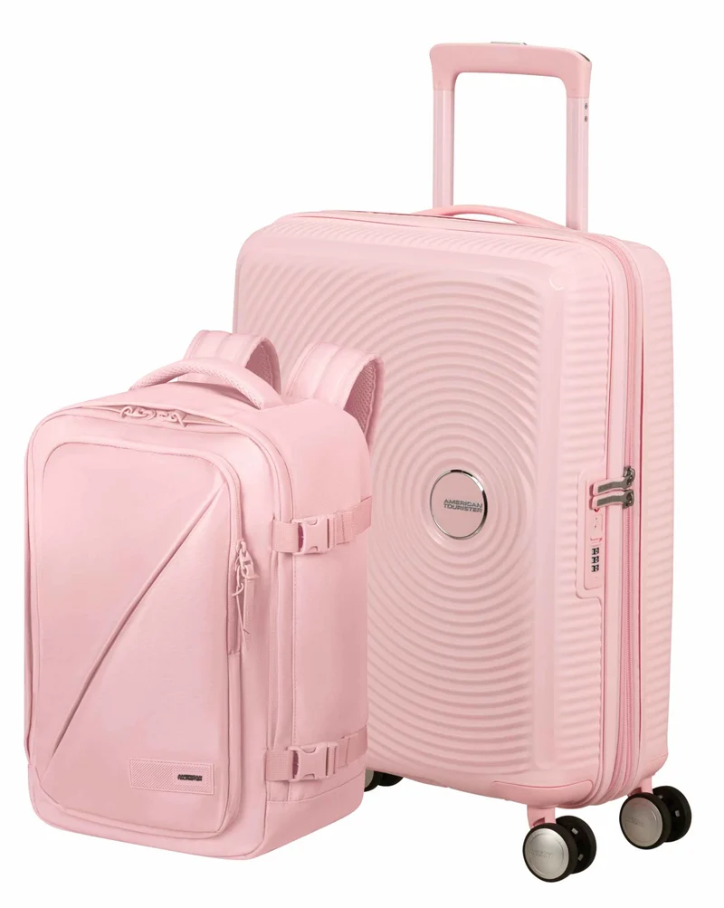 Pack Maleta Cabina SoundBox + Mochila Take2cabin de American Tourister - Rosa pastel