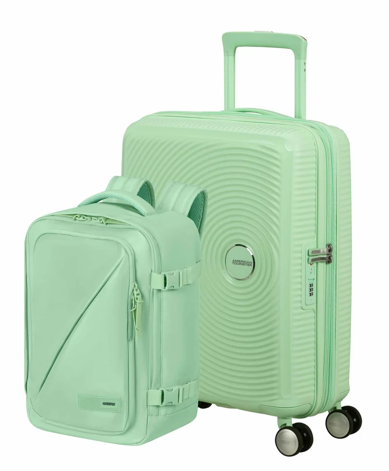 Pack Maleta Cabina SoundBox + Mochila Take2cabin de American Tourister - Verde pastel