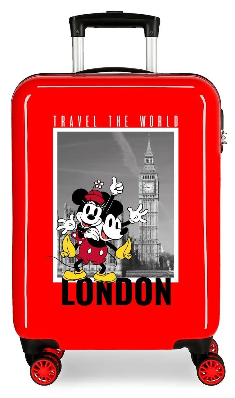 3671726 TROLLEY ABS 55CM.4R MICKEY Y MINNIE LONDON ROJO