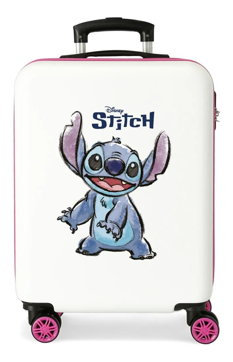 4041141 TROLLEY ABS 55CM.4R. ADORABLE STITCH BLANCO