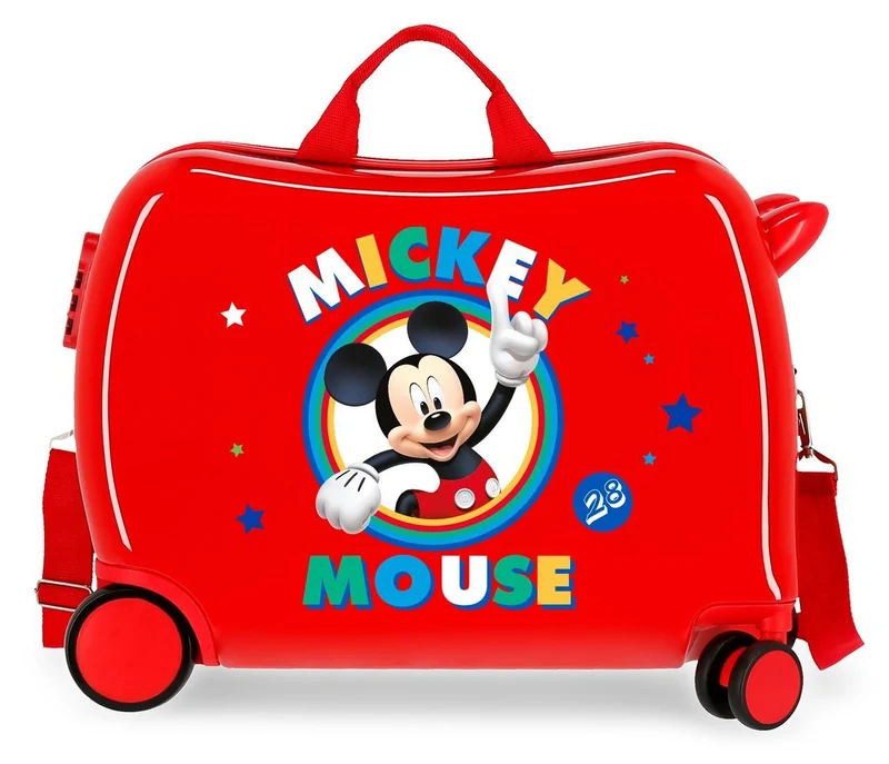 2039822 MALETA INF.ABS 4R.(2 MULTID.)CIRCLE MICKEY ROJO