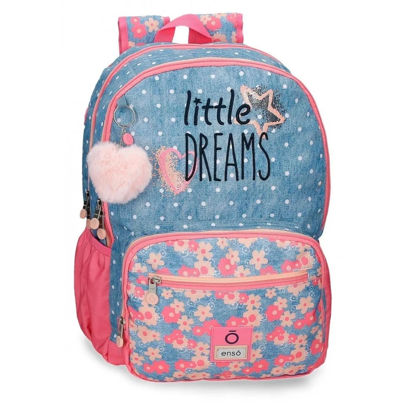 Mochila Enso Little Dreams doble compartimento adaptable Rosa