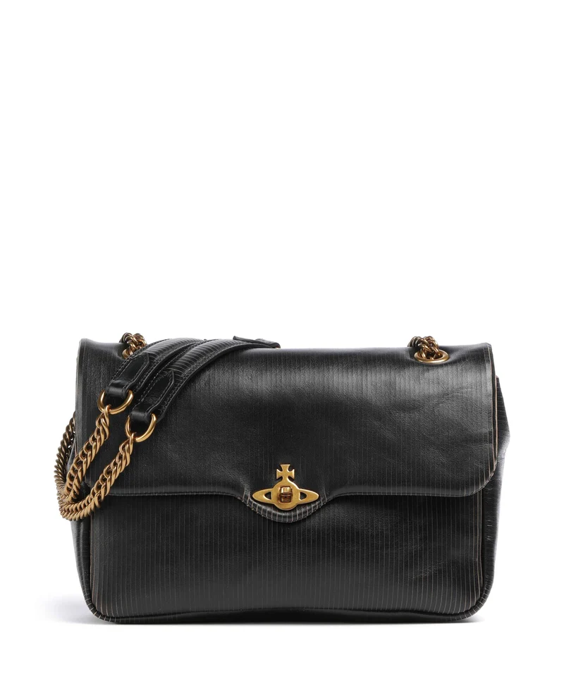 Vivienne Westwood Anita Laser Line Medium Sac porté épaule black/beige