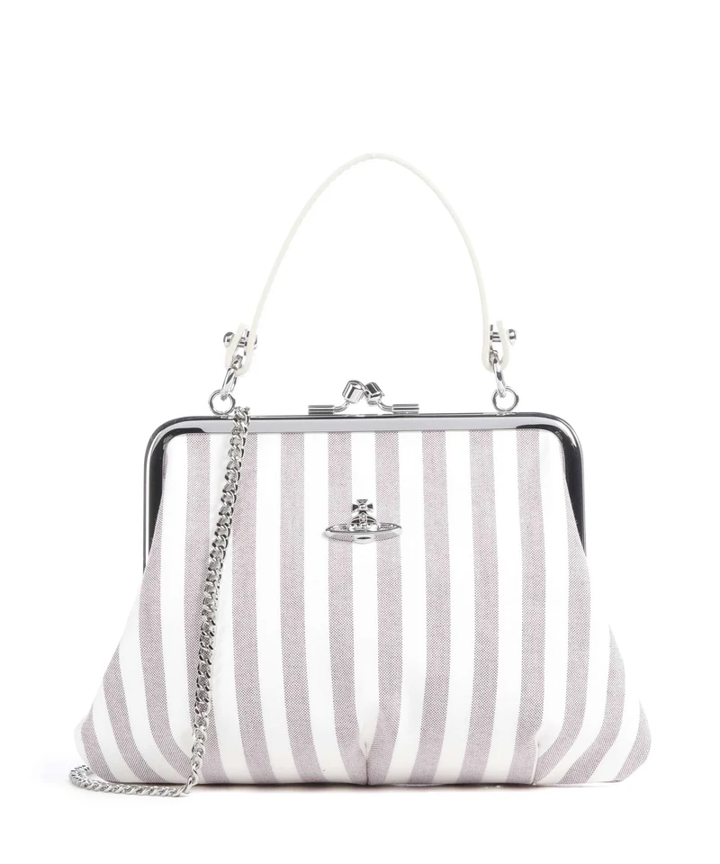 Vivienne Westwood Granny Frame Classic Oxford Shirt Sac à main burgundy stripe