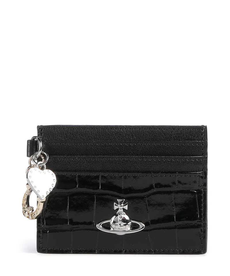 Vivienne Westwood Embossed Croc Étui à cartes crédit black