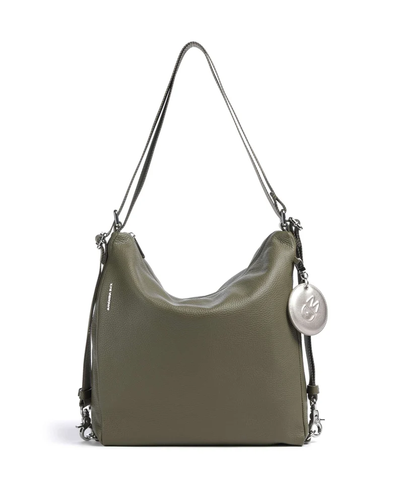 Mandarina Duck Mellow Leather Sac à main porté dos winter olive