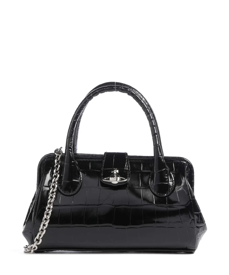Vivienne Westwood Pamela Embossed Croc Small Sac bandoulière black