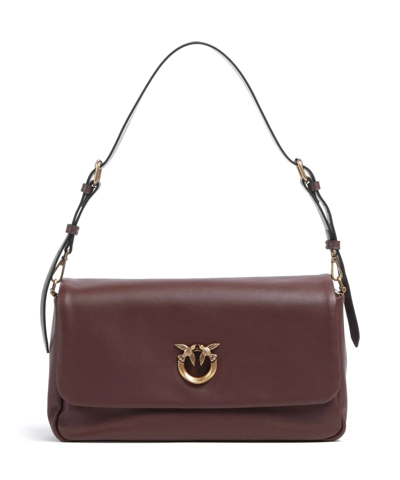 Pinko Click Soft Horizontal Sac porté épaule castano intenso/antique gold