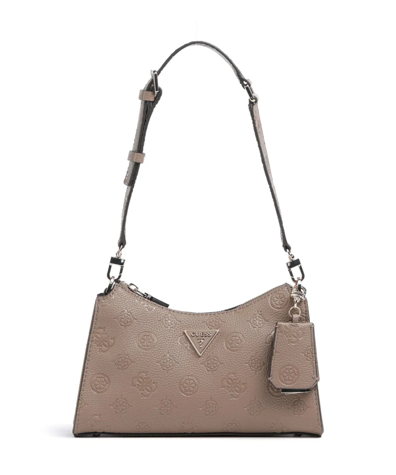 Guess Cresidia Sac porté épaule dark taupe logo