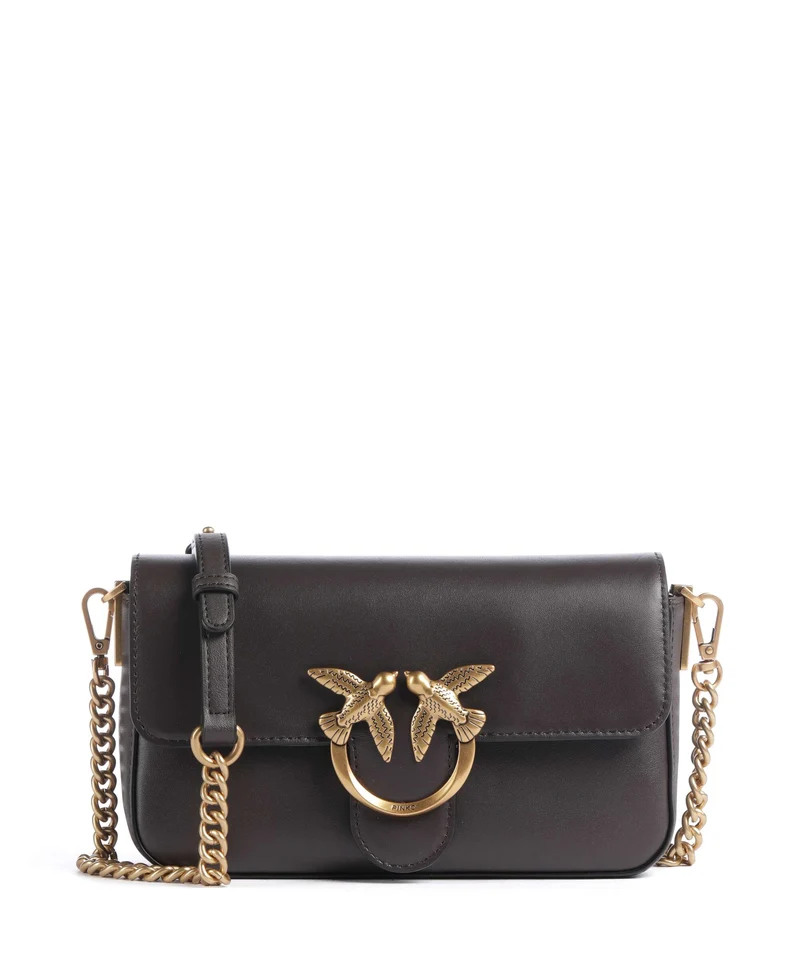 Pinko Love One Mini Slouchy Sac bandoulière marrone marasca/antique gold