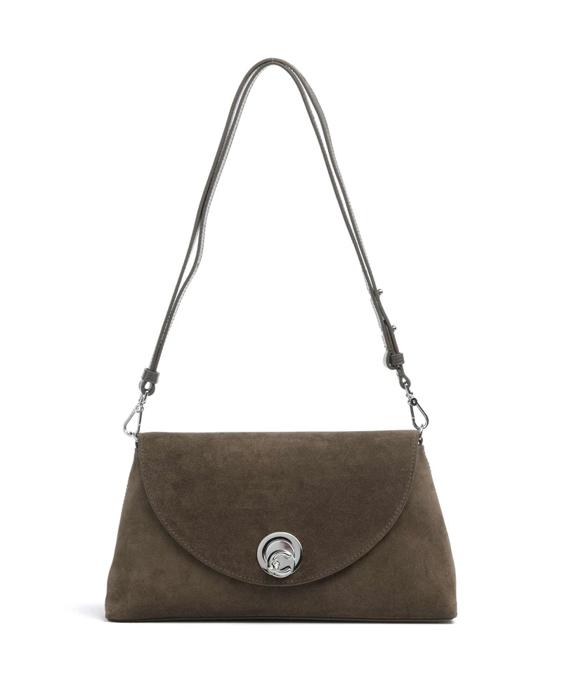 Coccinelle Nikla Suede Sac porté épaule fango