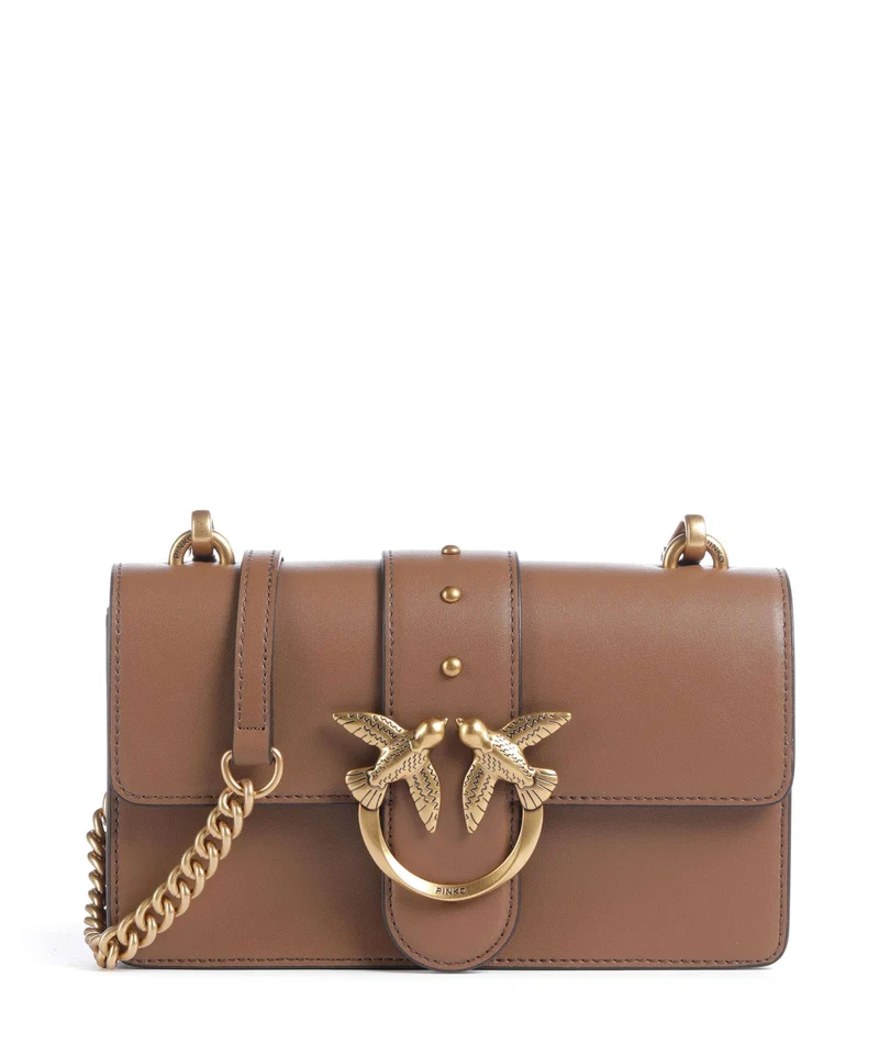 Pinko Love One Mini Sac bandoulière marrone cognac/antique gold