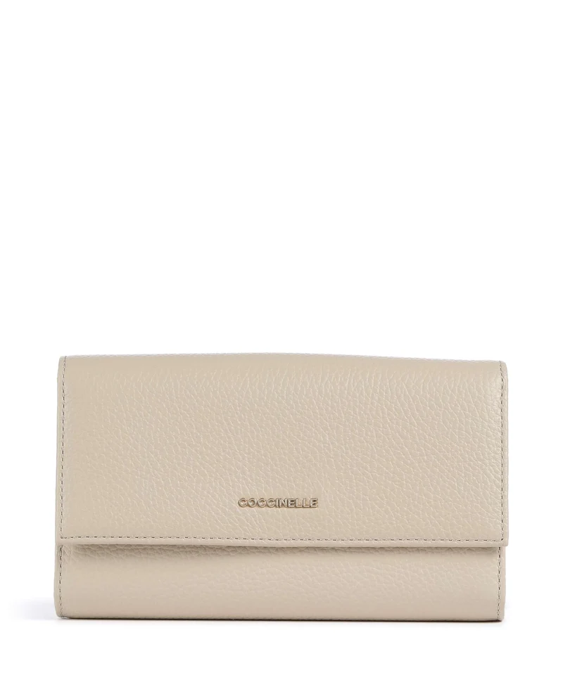 Coccinelle Metallic Soft Portefeuille sandshell