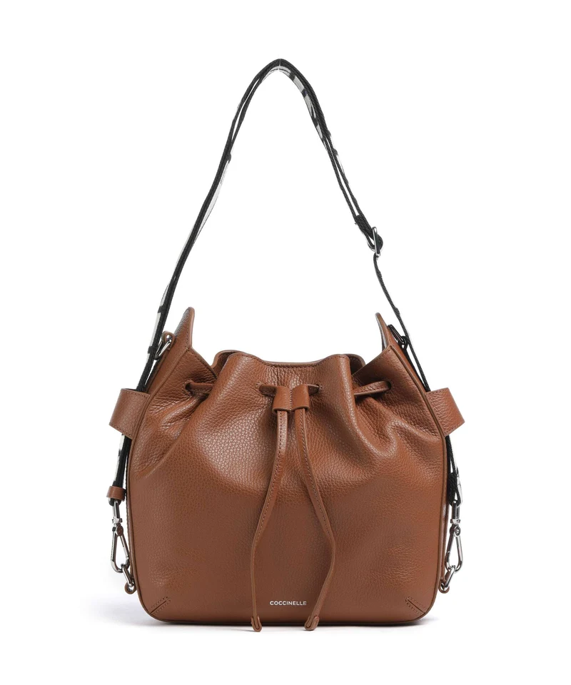 Coccinelle Gretel Ribbon Sac seau cognac