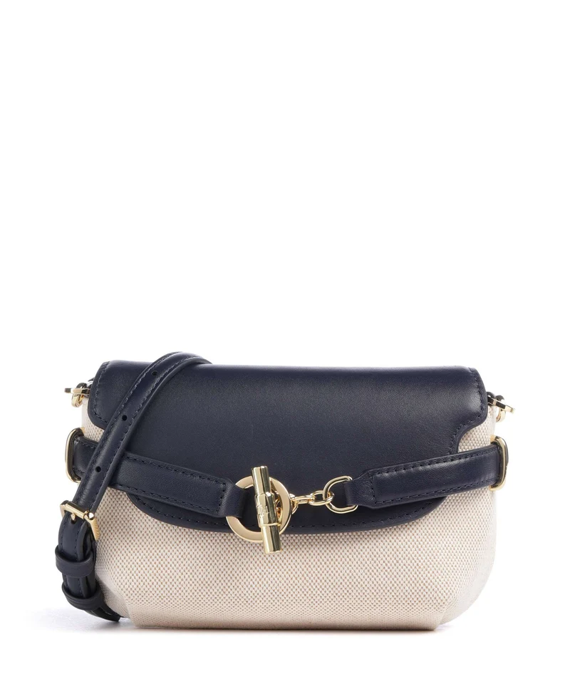 Lauren Ralph Lauren Blaike Small Sac bandoulière natural/buff canvas/refined navy