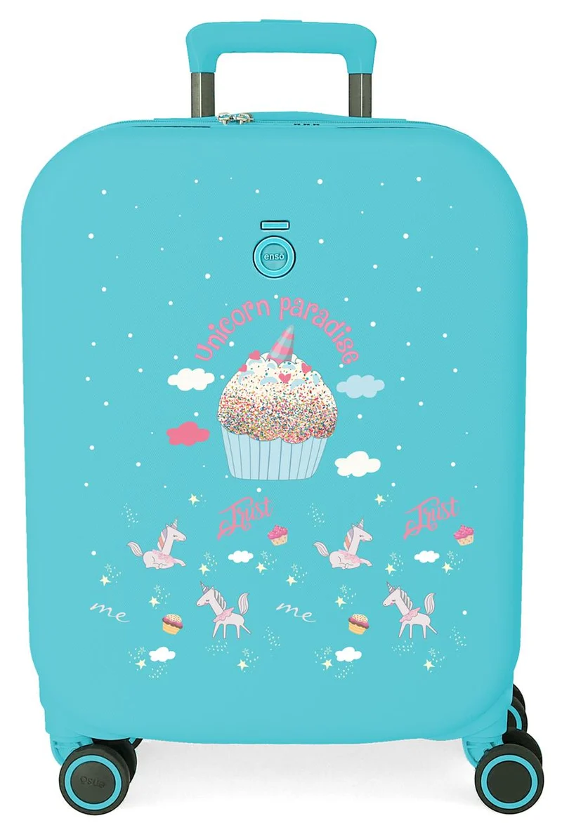 9949121 TROLLEY ABS 55CM.4R. UNICORN PARADISE TURQUESA AZUL