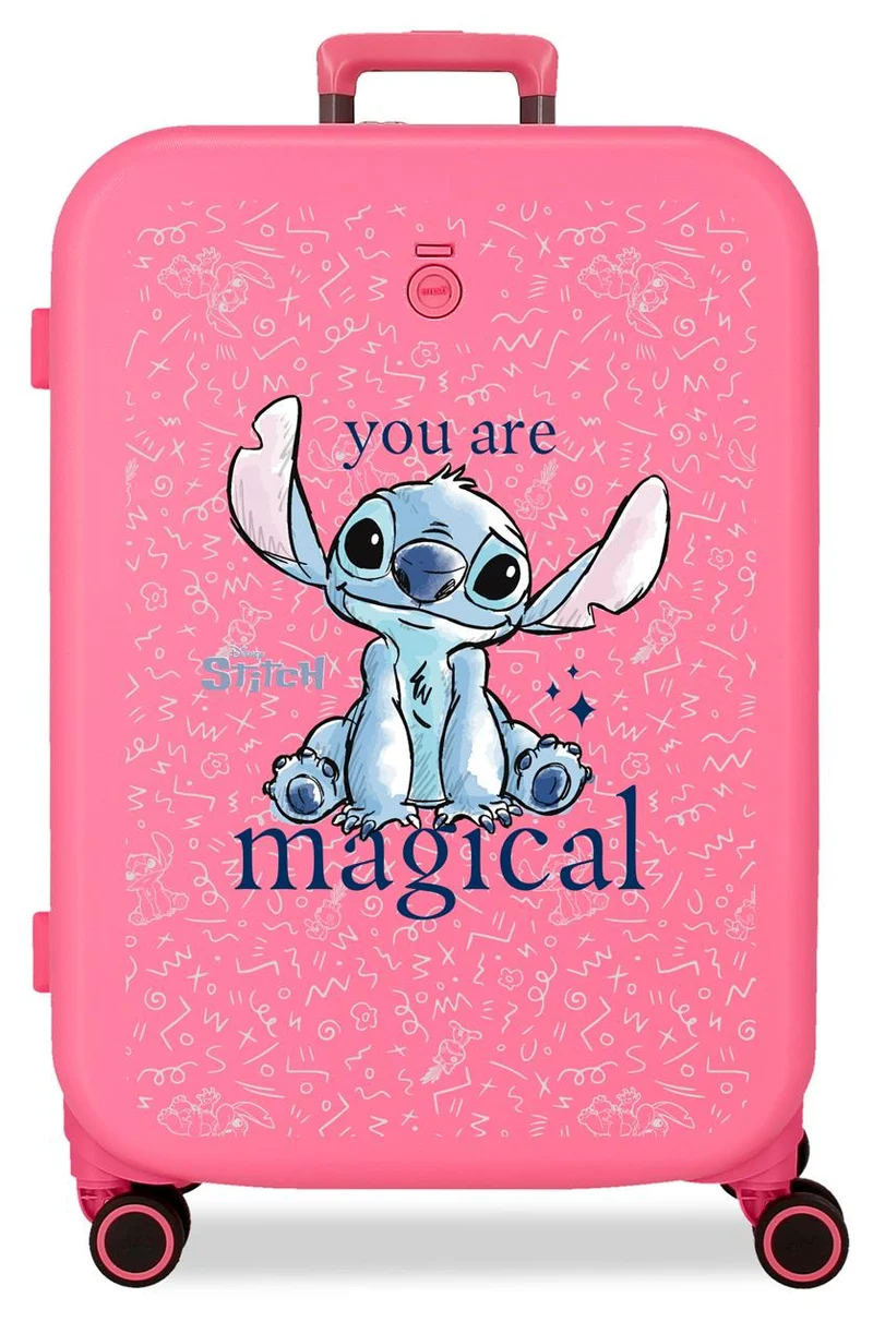 3859225 TROLLEY ABS 70CM.4R.STITCH YOU ARE MAGICAL FUCSIA