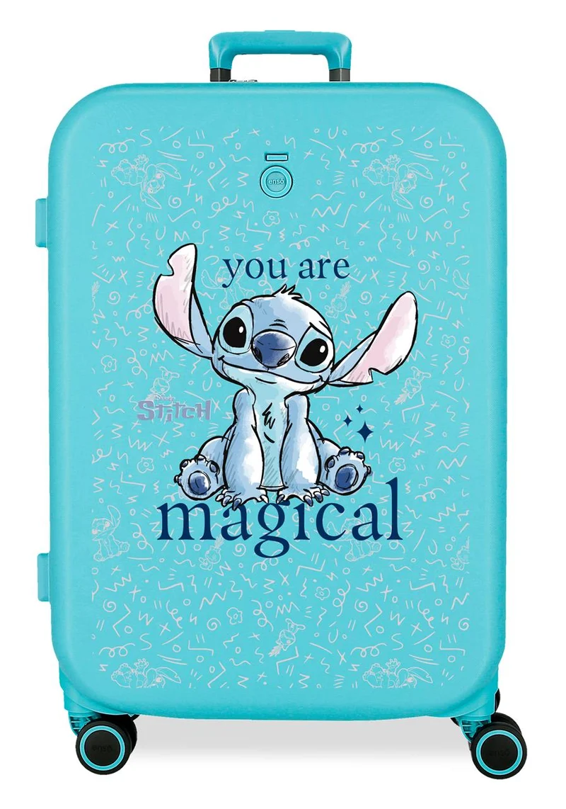 3859224 TROLLEY ABS 70CM.4R.STITCH YOU ARE MAGICAL AZUL TURQ