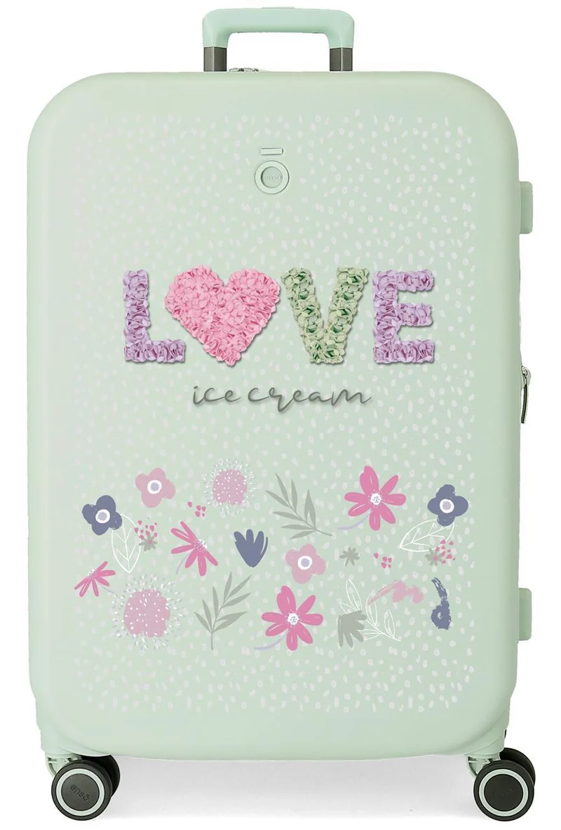 9569224 TROLLEY ABS 70CM. 4R. ENSO LOVE ICE CREAM VERDE MENT