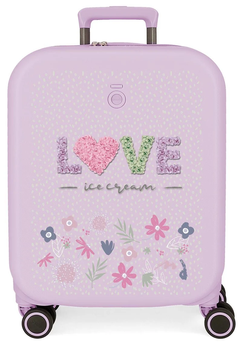 9569123 TROLLEY ABS 55CM. 4R. ENSO LOVE ICE CREAM LILA