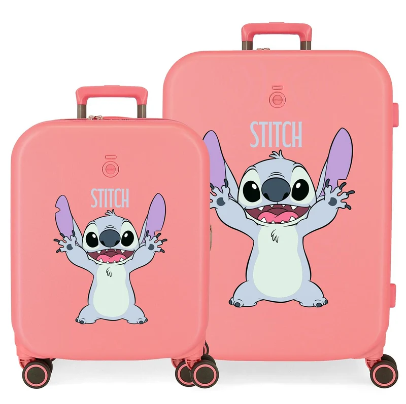 3199541 SET/2 TROLLEY ABS 55-70CM.4R. STITCH PLAYFUL CORAL