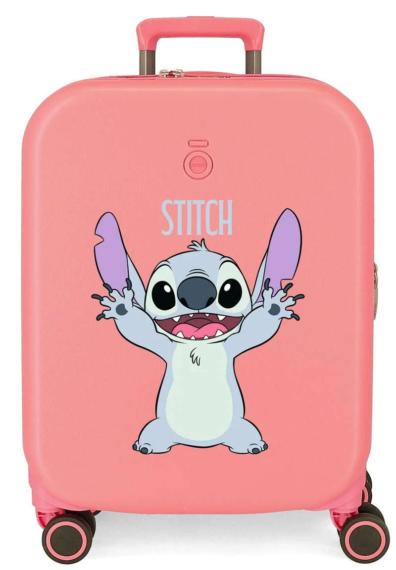 3199141 TROLLEY ABS 55CM.4R. STITCH PLAYFUL CORAL