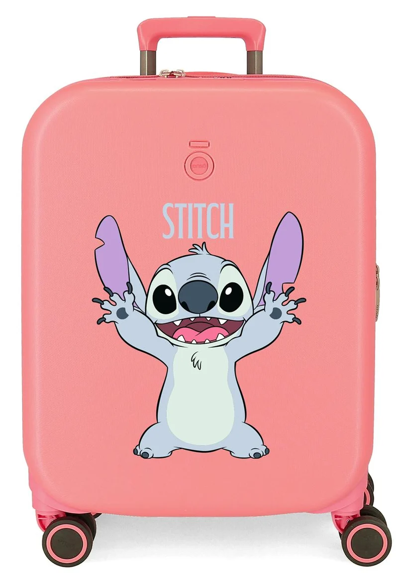 3198641 TROLLEY ABS 55CM.C/EXP. 4R. STITCH PLAYFUL CORAL