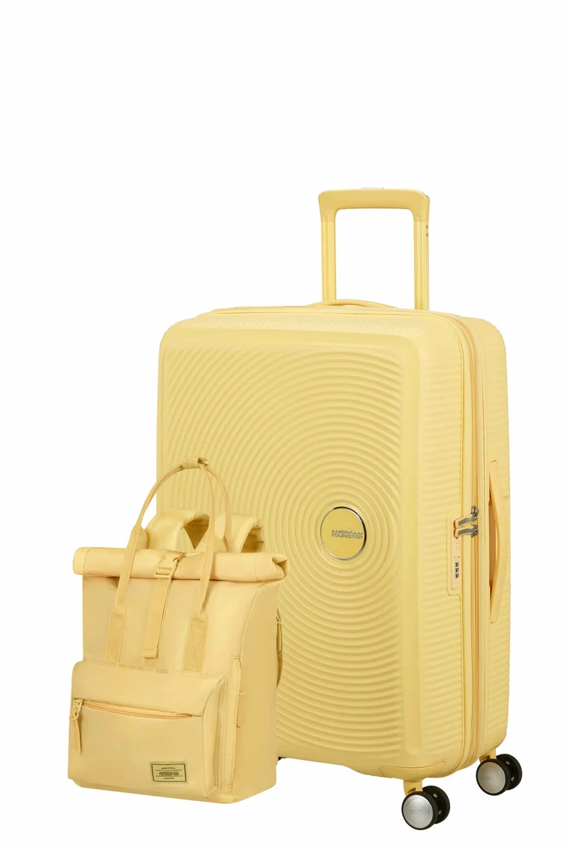 Pack Maleta mediana SoundBox + Mochila Urban groove de American Tourister - Amarillo pastel