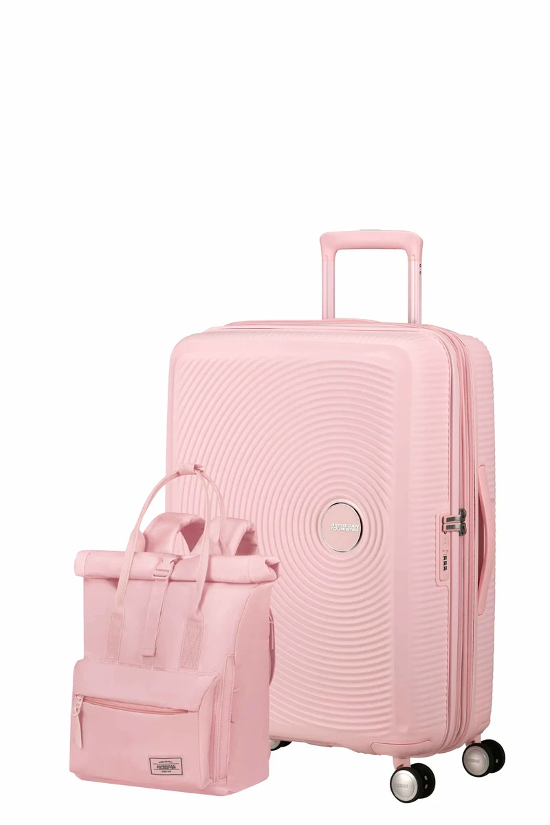 Pack Maleta mediana SoundBox + Mochila Urban groove de American Tourister - Rosa pastel