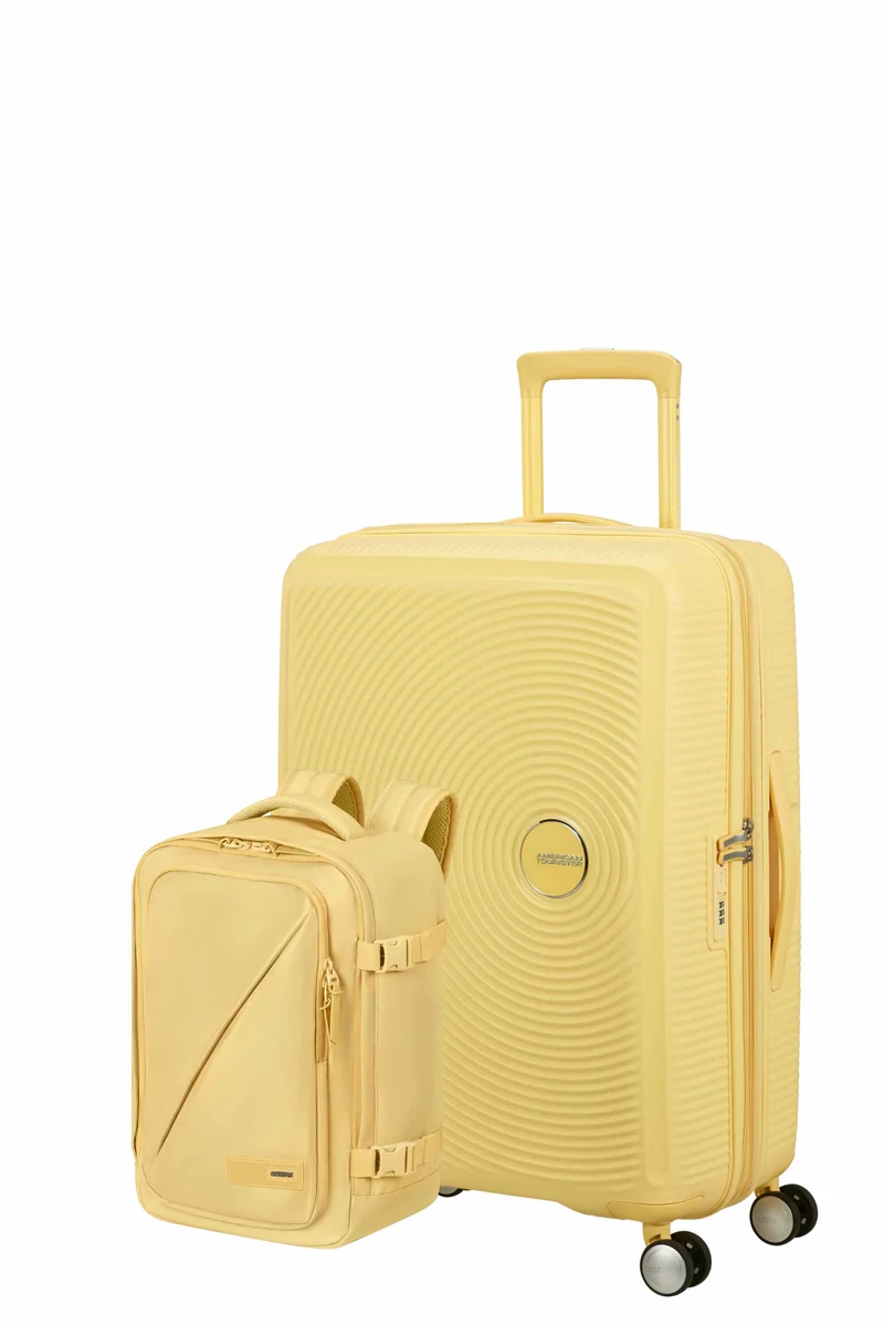 Pack Maleta mediana SoundBox + Mochila Take2cabin de American Tourister - Amarillo pastel