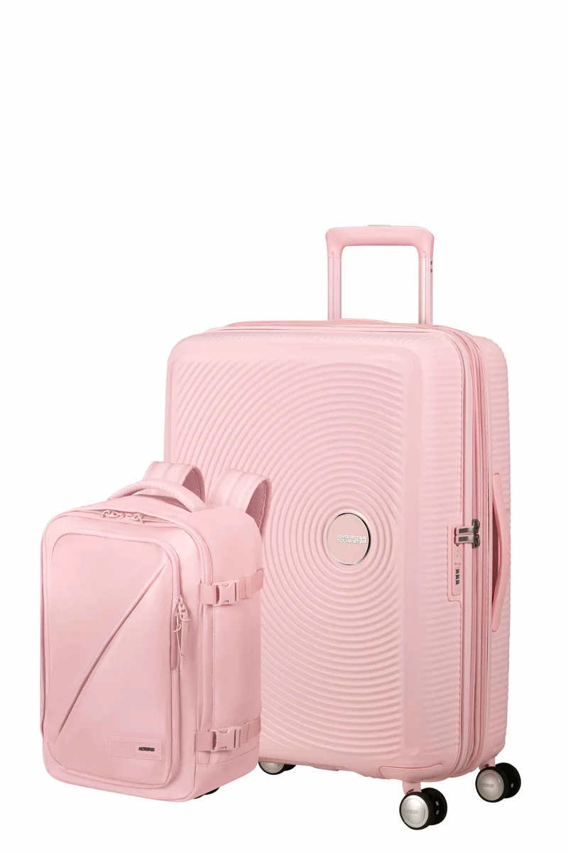 Pack Maleta mediana SoundBox + Mochila Take2cabin de American Tourister - Rosa pastel